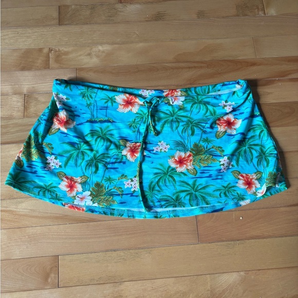 Vintage Christina Tropical Floral Mini Swim Skirt - Picture 1 of 2